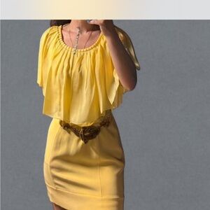 Yellow Dress with Gold Belt